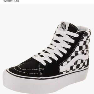 Vans Unisex Checkerboard Sk8-Hi Sneakers Kids 5.5 and Women 7